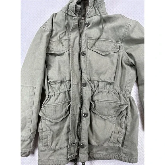 Faherty Women's Small Arosa Green Military Style Hooded Jacket Aztec Full Zip - Picture 6 of 8